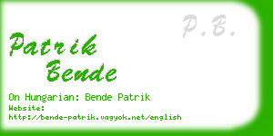 patrik bende business card